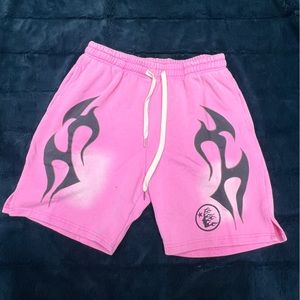 HELLSTAR PINK FLAME SWEAT SHORTS Size M & L
